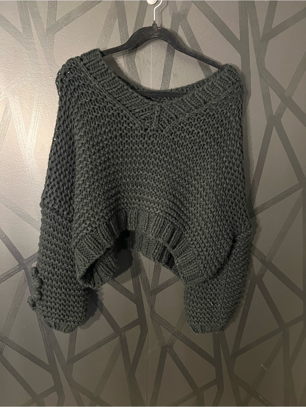🖤 Women’s Black POL  Chunky Knit V-Neck Sweater with 🖤